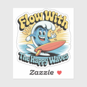 Autocollant Étanche Flow With The Happy Waves