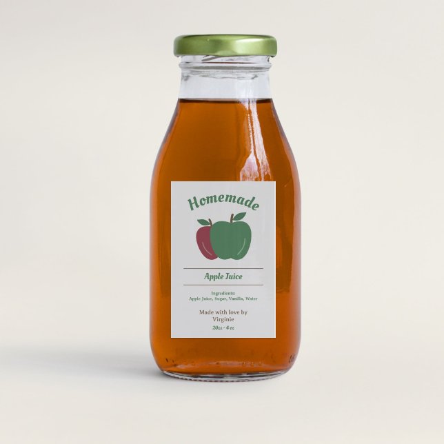 Autocollant Étiquette à la bouteille de jus de pom (Apple Juice Bottle Label Sticker)