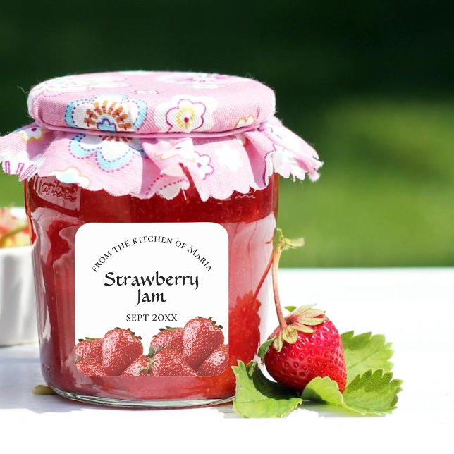 Autocollant Étiquette à la confiture de fraise mai (Créateur téléchargé)