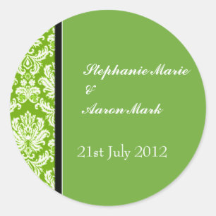 Autocollant Étiquette Apple Green Classic Mariage 