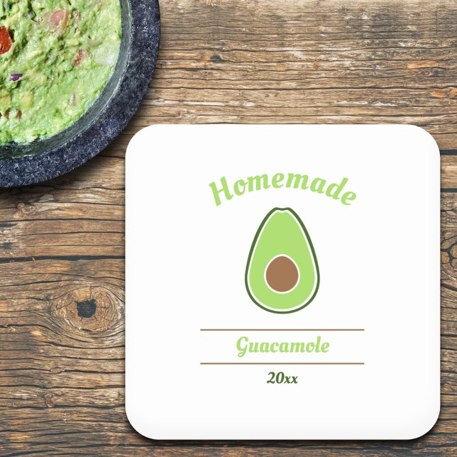 Autocollant Étiquette Avocado & Guacamole (Avocado & Guacamole Label Sticker)