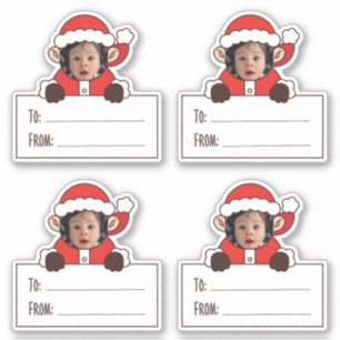 Autocollant Étiquette Cadeau Père Noël