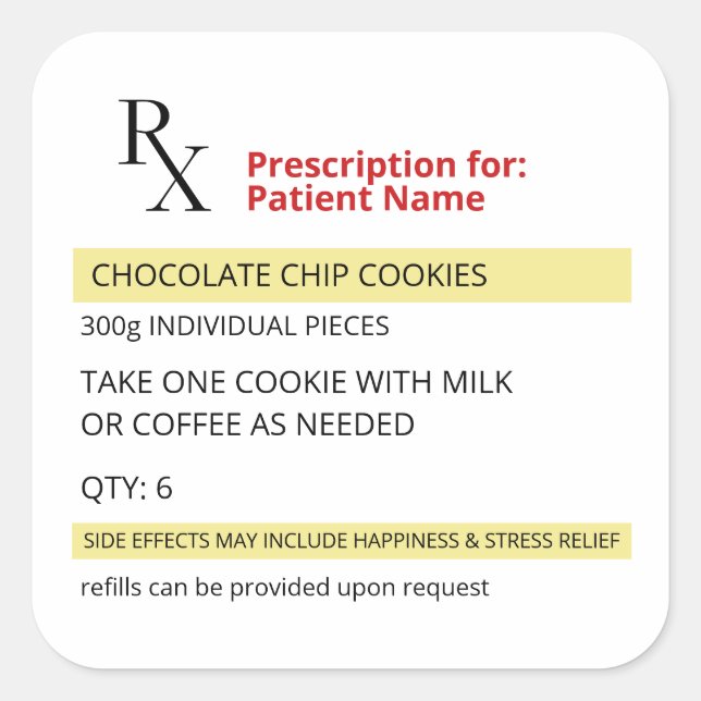 Autocollant Étiquette Cookie pour nouveauté amusan (Devant)