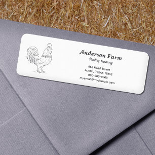 Autocollant Étiquette de adresse de la ferme-coq