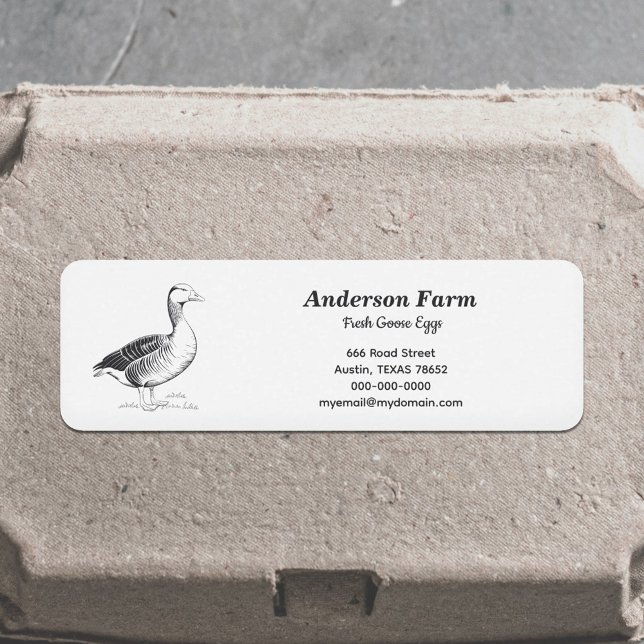 Autocollant Étiquette de adresse des oeufs d'oie d (Farm Goose Eggs Address Label Sticker)