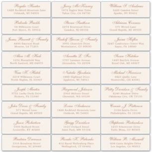 Autocollant étiquette de adresse invité mariage en