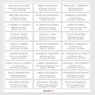 Autocollant étiquette de adresse invité mariage pe
