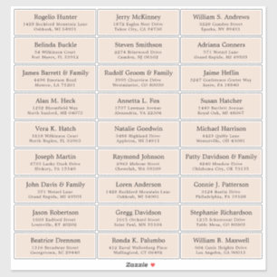 Autocollant étiquette de adresse invité mariage pe