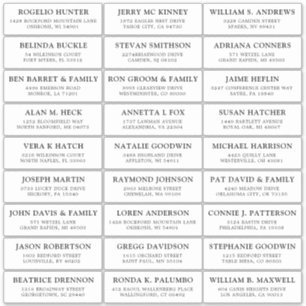 Autocollant étiquette de adresse invité mariage pe