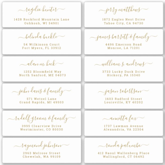 Autocollant étiquette de adresse invité mariage pe (Devant)