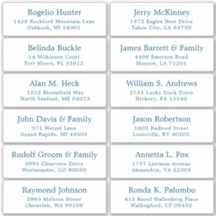 Autocollant étiquette de adresse invité mariage pe