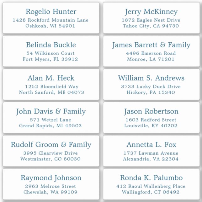 Autocollant étiquette de adresse invité mariage pe (Devant)