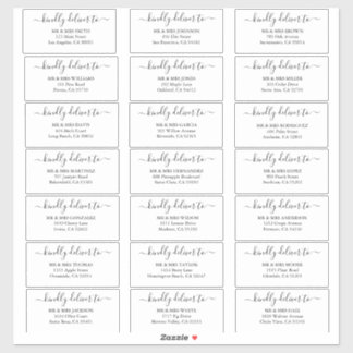 Autocollant étiquette de adresse mariage invité pe