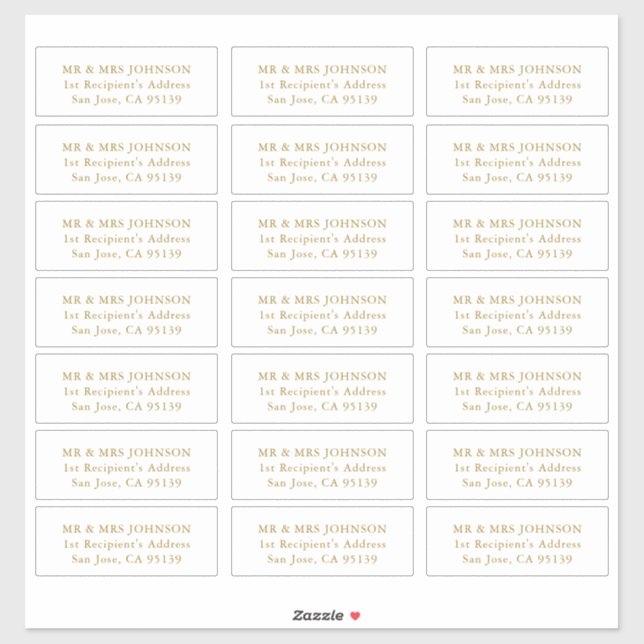 Autocollant Étiquette de adresse Mariage personnal (Feuille)
