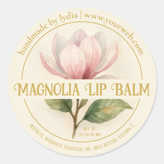 Autocollant Étiquette de bain à lèvres Magnolia Aq (Devant)