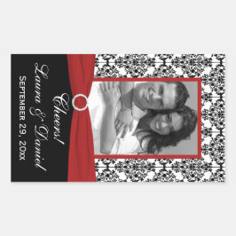 Autocollant Étiquette de vin rouge, noir, blanc Da