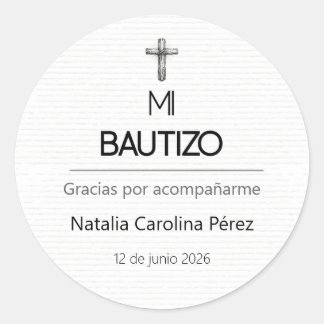 Autocollant Étiquette Personnalisé pour Baptême Ro
