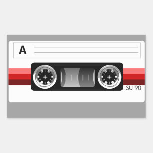 Autocollant étiquette rouge sur cassette