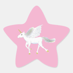 Autocollant étoile de licorne magique