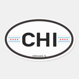 Autocollant Euro-Oval de Chicago