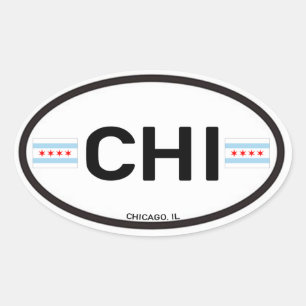 Autocollant Euro-Oval de Chicago