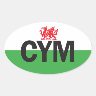 Autocollant Euro Oval Wales
