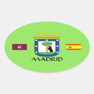 Autocollant Euro-Ovale de crête de Madrid Espagne