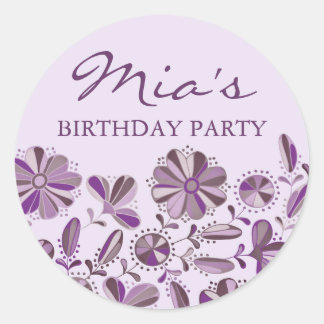 Autocollant Explosion Floral Violet