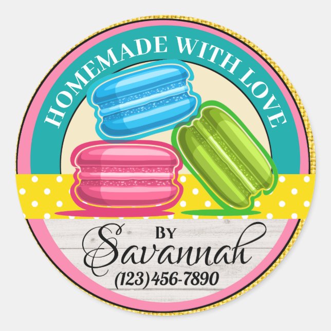 Autocollant fait maison avec amour (Devant)