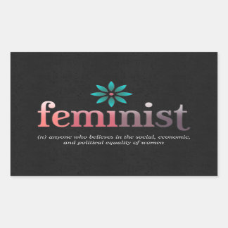 Autocollant féministe à fleurs