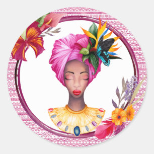 Autocollant femme africaine