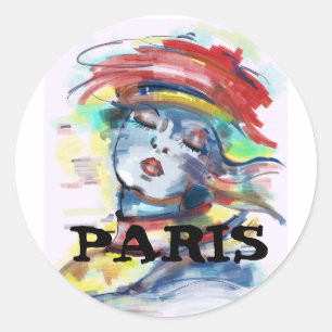 Autocollant femme Paris France