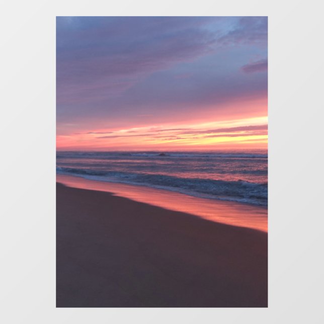 Autocollant fenêtre Coucher de soleil rose & bleu (Feuille)