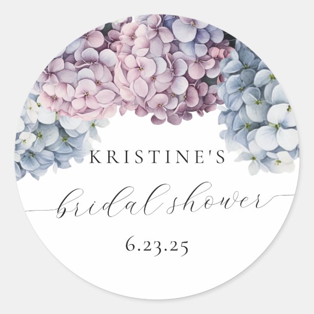Autocollant Fête de Mariage Hortensia (Devant)