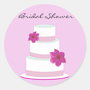 Autocollant Fête des mariées gâteau Mariage rose