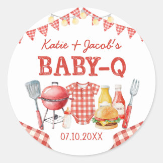 Autocollant Fête Prénatale Red Barbecue Baby-Q
