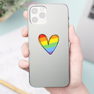 Autocollant Fierté Amour Cœur Gay Arc-en-ciel LGBT