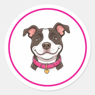 Autocollant fille chien Pitbull