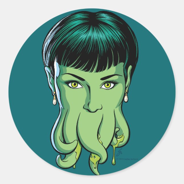 Autocollant fille Cthulhu (Devant)