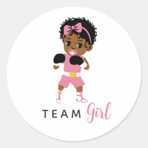 Autocollant Fille Équipe de Boxe Rose pour Révélat