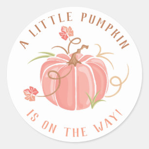 Autocollant Fille pour Baby Shower Petite Citrouil