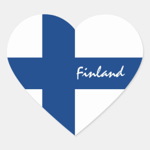 Autocollant Finlande, Cœur, Drapeau finlandais pat