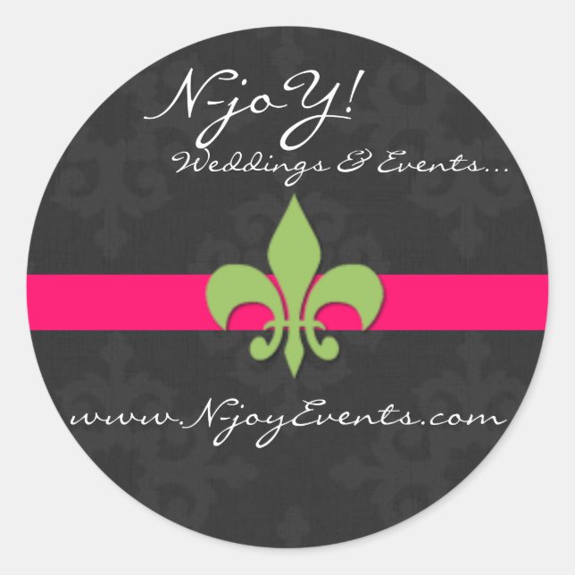 autocollant fleur de lis & damask (Devant)