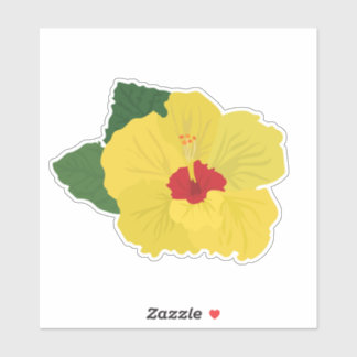 Autocollant Fleur d'Hibiscus Jaune