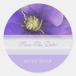 Autocollant Fleurs Violettes Enregistrez La Date