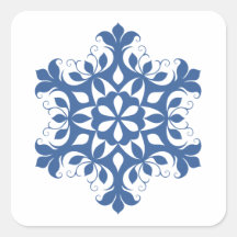 Autocollant flocon de neige bleu