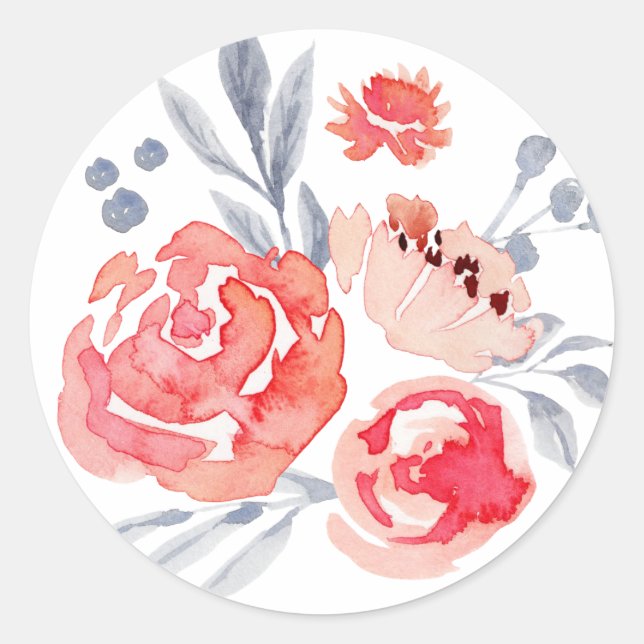 Autocollant floral à l'aquarelle (Devant)