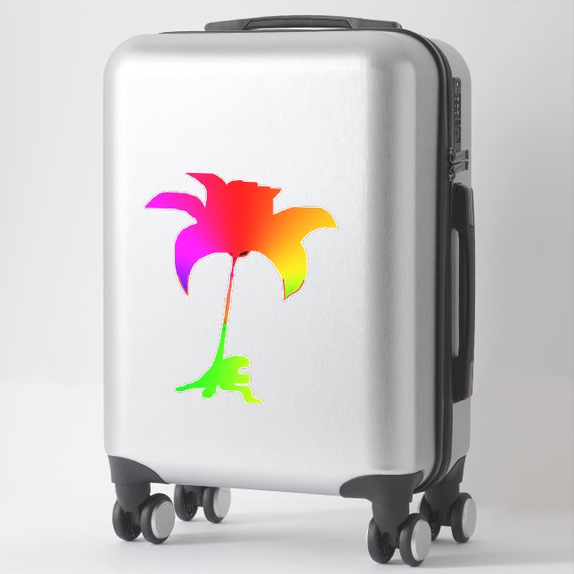Autocollant Floral arc-en-ciel extra grand (Sur valise)