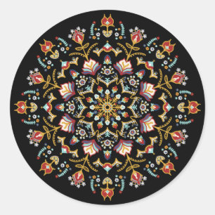 Autocollant Floral Art populaire