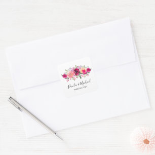 Autocollant floral Cerise Watercolor